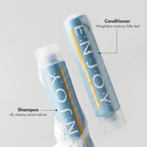 Vista 2 de Enjoy Juego de champú y acondicionador voluminizador, pH equilibrado para el cuidado del cabello fino o flácido, volumen increíble, plenitud