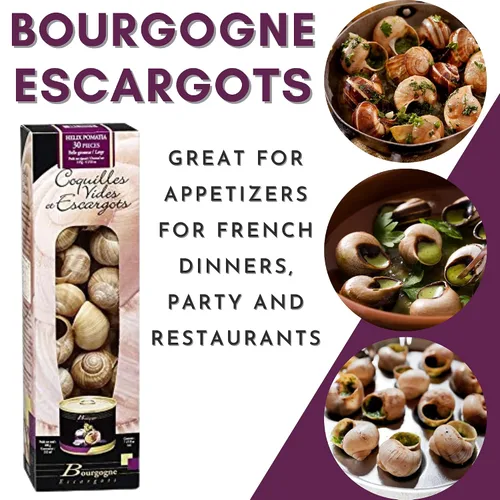 Vista 2 de Bourgogne Escargot s Juego de Escargot Francés Borgoña - 24 Conchas de Caracol y Caracol Sin Adjuntar