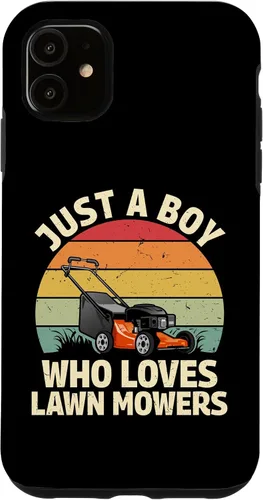 Vista 8 de just a boy who Loves Lawn mowers Funny Gardening Lover Art Case for iPhone 17