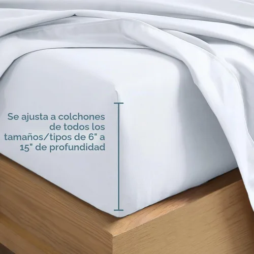 Vista 5 de Bare Home Juego de sábanas 1800 ultra suaves con 2 fundas de almohada 01-Blanco