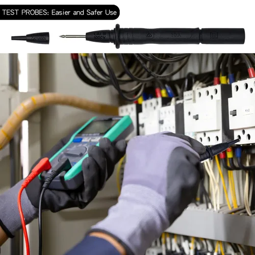 Vista 6 de Cables de prueba de multímetro, juego de adaptador de sonda de prueba de aguja de medidor, clips de alineador, kit de cables de prueba electrónicos