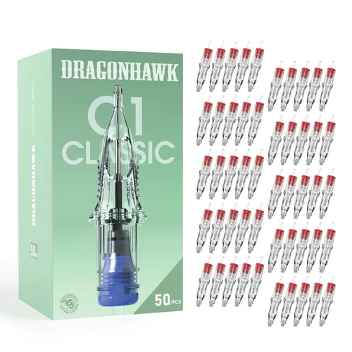 Vista 14 de Dragonhawk Classic C1 50 cartuchos de aguja de tatuaje surtidos tamaños