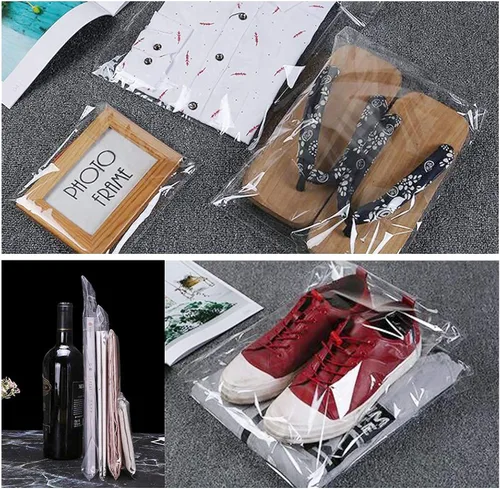 Vista 8 de Bolsas de celofán transparente de 18 x 24 pulgadas, 100 bolsas grandes de celofán autosellables, bolsa de plástico autoadhesiva para embalaje, ropa