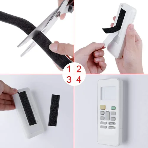 Vista 4 de Rollo de cinta de gancho y bucle de doble cara, 8.8 yardas, 0.787 in de ancho, color negro, adhesivo fuerte, utilizado en costura, escuela, oficina