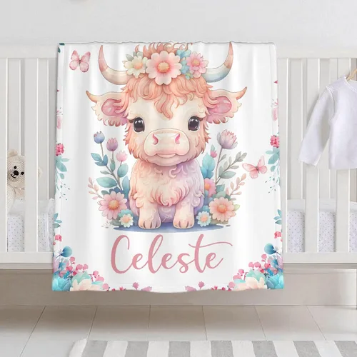Vista 8 de Manta de bebé personalizada para niñas y niños, manta de bebé personalizada con nombre para niños pequeños, niños, ducha, recién nacidos, guardería