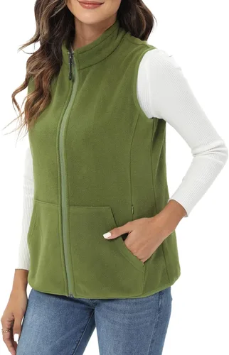 Vista 4 de Xeoxarel Chaleco de forro polar para mujer con 6 bolsillos (XS-2XL)