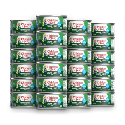 Vista 13 de Chicken of the Sea Atún ligero en trozos en agua, atún capturado en la naturaleza, 25% menos de sodio, latas de 5 onzas (paquete de 24)