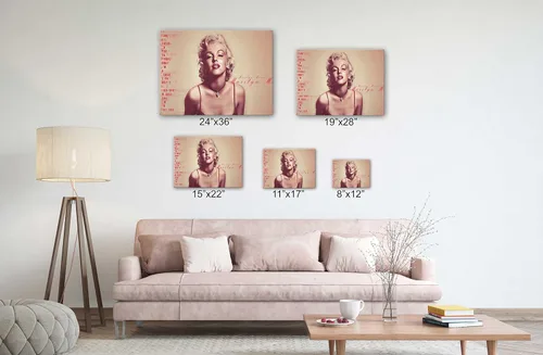 Vista 2 de SpiritualHands Marilyn Monroe - Lienzo decorativo para pared y póster – Decoración femenina moderna de maquillaje femenino, impresión de moda