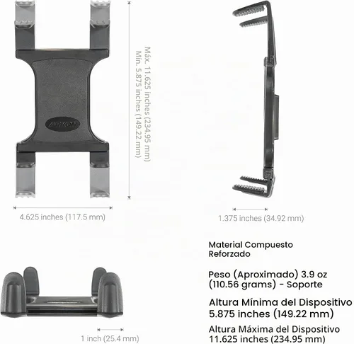 Vista 7 de ARKON Soportes – Soporte de tableta resistente base de taladro segura para automóviles, paredes y mesas, brazo ajustable que garantiza un