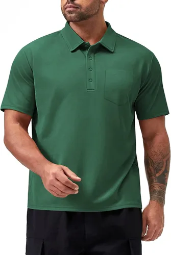 Vista 5 de Tinkwell Polo para hombre con bolsillo de manga corta camisas de golf para hombre