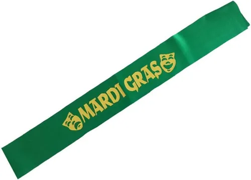 Vista 3 de Mardi GRAS - Cinturón de satén para Mardi Gras Carnival Parade BS05 (verde-morado)