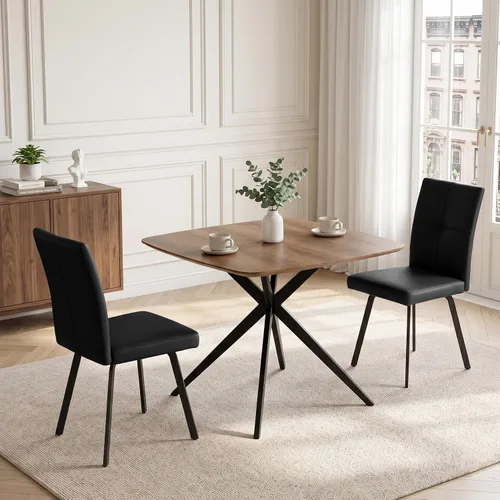 Vista 12 de HIPIHOM Oak Dining Table for Small Spaces, Solid Wood Kitchen Table for 2-4