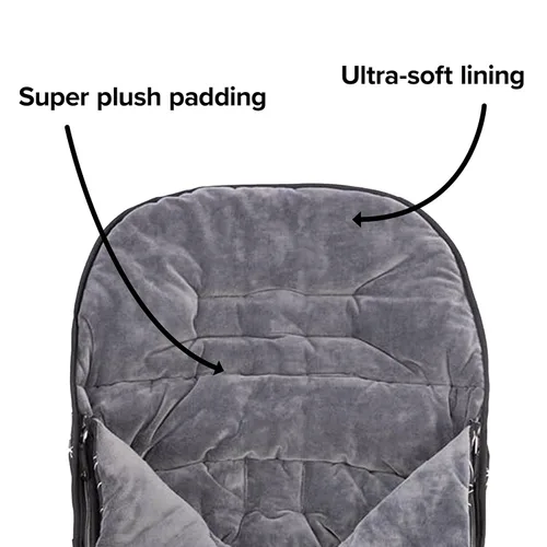 Vista 4 de Diono Saco de lujo para cochecito para todo tipo de clima, ajuste universal de bebé a niño pequeño con acolchado acogedor súper suave, resistente a