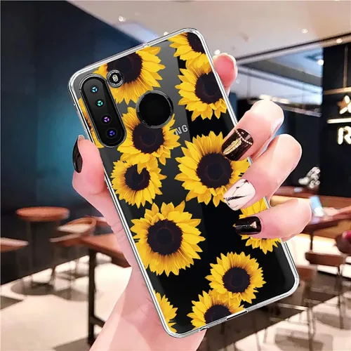 Vista 4 de Funda para Galaxy A21, Samsung A21 para niñas y mujeres, a prueba de golpes, transparente, suave, flexible, TPU delgada, funda protectora