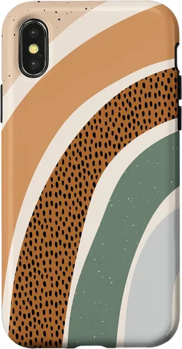 Vista 5 de Boho Burnt Orange Half Rainbow with Dotted Pattern Arches Case for iPhone 17