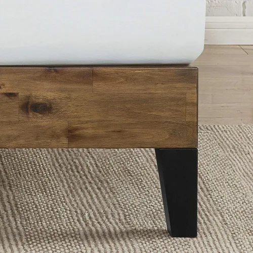 Vista 4 de Zinus Tonja - Marco de cama de plataforma de madera con cabecero, base de colchón con soporte de listones de madera, no necesita somier, fácil