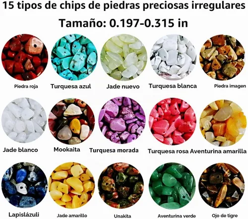 Vista 2 de Cuentas de piedras preciosas naturales de forma irregular, chips de piedra de cristal, energía curativa para la fabricación de joyas (15-1)