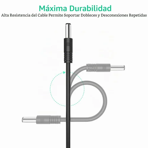 Vista 2 de Paquete de 2 cables de extensión de alimentación CC de 13 pies de 0.217 in x 0.083 in, cable de extensión de 12 V CC, cable de cámara de seguridad