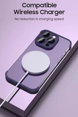 Vista 7 de LEKEVO Funda sin marco para iPhone 15 Pro Max con protector de lente de cámara, funda delgada de TPU suave a prueba de golpes, carcasa minimalista