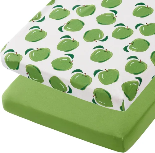 Vista 11 de TILLYOU Juego de sábanas bajeras para cuna, paquete de 2 sábanas para colchón de niño pequeño, suaves y transpirables, 38 x 24 pulgadas, paquete