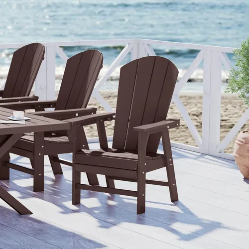 Vista 43 de WestinTrends Malibu Outdoor Patio HDPE Adirondack Silla de comedor para patio, color negro