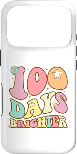 Vista 29 de 100 Days Brighter Happy 100th Day of School Groovy Kids Girl Case for iPhone XR