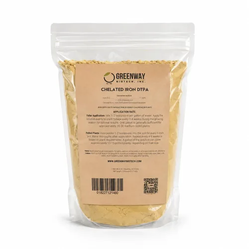 Vista 12 de Greenway Biotech, Inc. Hierro quelado DTPA 11% – para suelos alcalinos (pH 4.0-7.5) – Fertilizante 100% soluble en agua para cítricos, césped e