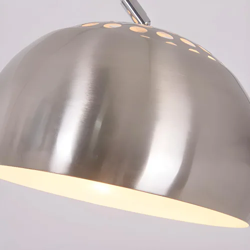 Vista 7 de LITFAD Lámpara de pie moderna de arco de altura flexible con interruptor de pie y base de mármol, luz de pie de acero inoxidable para sala de estar