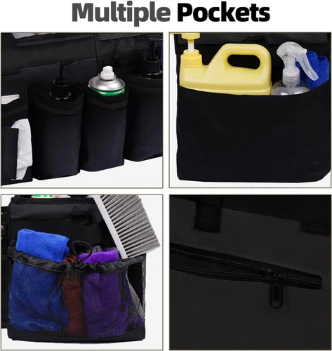 Vista 6 de Bolsas Grandes de Suministros de Limpieza para Amas de Llaves, Organizador Profesional Portátil de Suministros de Limpieza para Limpiadores de Casa
