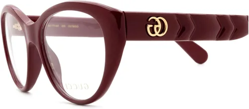 Vista 4 de Gucci GG0812O - Lentes con forma de ojo de gato + paquete con kit de gafas de lujo eSHADES, Borgoña
