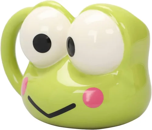 Vista 2 de Bioworld Keroppi - Taza de cerámica con personaje esculpido de 13 onzas