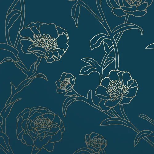 Vista 10 de Tempaper Papel tapiz floral extraíble con despegar y pegar de peonías metálicas en blanco y negro, 20.5 pulgadas x 16.5 pies, fabricado
