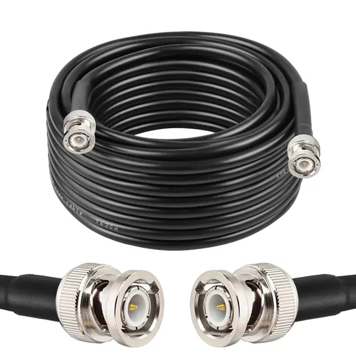 Vista 22 de MOOKEERF Cable BNC de 1 pie, paquete de 2 unidades de baja pérdida KMR240 BNC macho a macho cable coaxial de 50 ohmios para radioaficionado