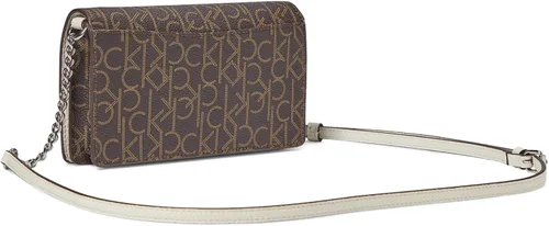 Vista 2 de Calvin Klein Valentina Wallet On A String MarrónCaquiBlanco Talla única, MarrónCaquiBlanco