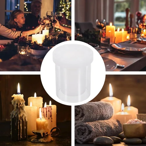 Vista 4 de HEALLILY Molde cilíndrico hueco para velas de 3.54 x 4.13 pulgadas, molde de silicona para hacer velas perfumadas y proyectos de manualidades