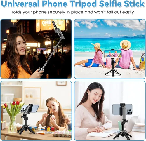 Vista 5 de CloudValley PocketFlex - Mini trípode con control de zoom, soporte de teléfono de bolsillo 3 en 1, para selfie, compatible con MagSafe, soporte