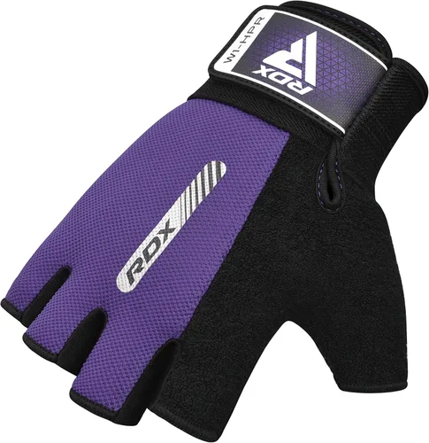 Vista 7 de RDX Guantes de levantamiento de pesas para gimnasio, entrenamiento de fitness, protección completa acolchada antideslizante, ultra ventilados