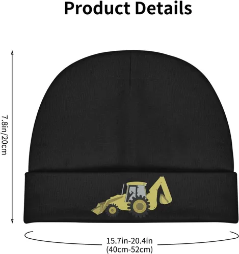 Vista 3 de Gorros de punto para niños pequeños y cálidos de punto con retroexcavadora de construcción
