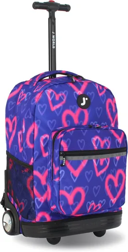 Vista 23 de J World Sunrise Kids - Mochila con ruedas para niñas y niños. Mochila con ruedas para la escuela, Aurora, 18 pulg