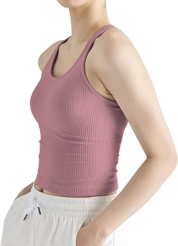 Vista 23 de sphinx cat - Camiseta corta de entrenamiento para mujer, camiseta sin mangas, acanalada, con espalda cruzada y brasier integrado