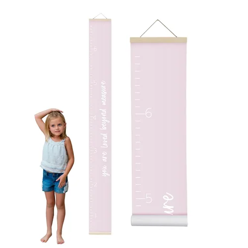 Vista 15 de Morxy Tabla de Crecimiento de Lona para Niños - Decoración de Pared Unisex para Habitación de Niños - Tabla de Medición de Altura - Cinta de Pared