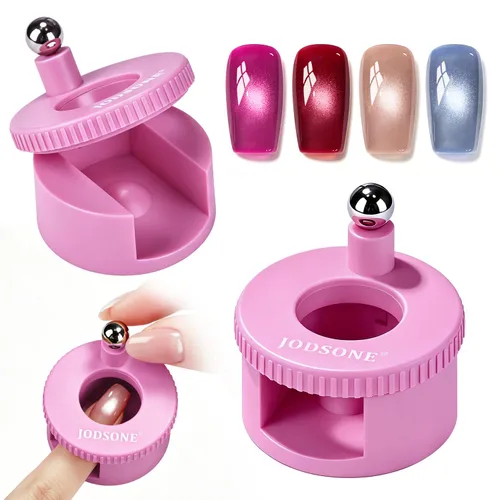 Vista 10 de JODSONE Imán giratorio 2 en 1 de ojo de gato para uñas, en forma de U y herramienta de imán de uñas ajustable de 360° con imán de bola, efecto de m4