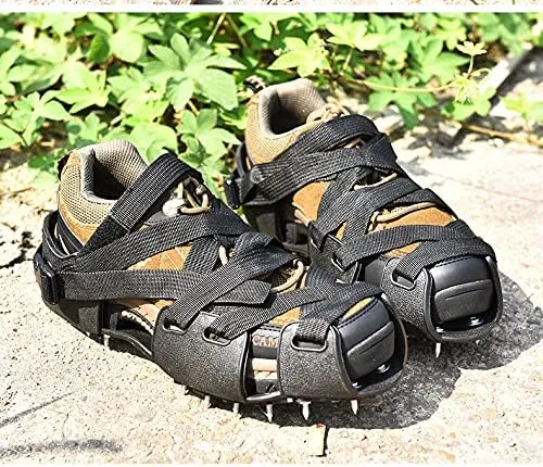 Vista 6 de Zapatos con pinchos para recubrimientos resinosos, pisos epoxi, superposiciones, instalación de cubierta, arena de pavimento con pinchos, crampones