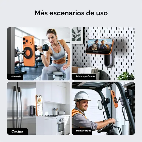Vista 5 de UGREEN Magsafe Phone Mount for Gym, Dual-Sided Magnets, 360°Adjustable Portable Magnetic Phone Holder, Gym Essentials for Hands-Free Workouts