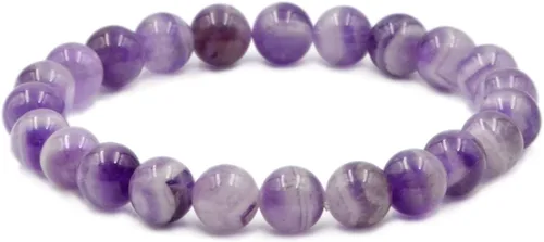 Vista 18 de AD Beads Pulsera elástica de cuentas redondas de piedras preciosas naturales, curación Reiki, 0.315 in Azul aguamarina