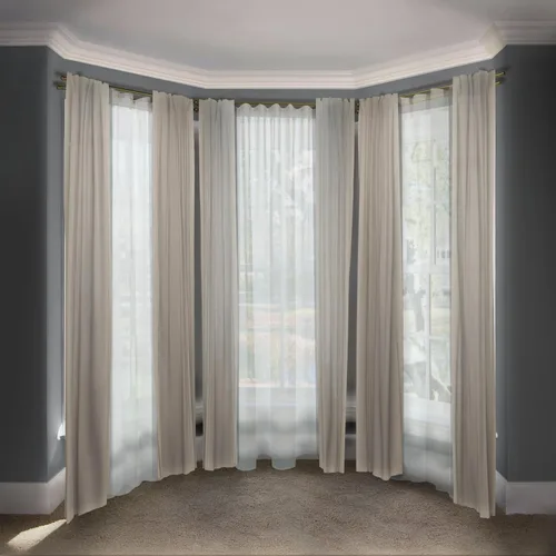Vista 2 de A&F Rod Decor - Barra de cortina para ventana de doble bahía de 13/16 pulgadas, latón antiguo Latón envejecido
