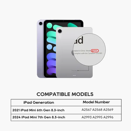 Vista 6 de edaiser Funda de teclado giratoria para Apple iPad mini 6ª 7ª generación a17 Pro, teclado Bluetooth compacto con trackpad retroiluminado RGB