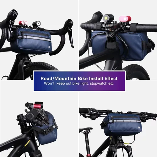 Vista 5 de Rhinowalk Bolso de manillar de bicicleta multifunción Bolsa frontal Bolsa de marco de bicicleta Bolsa de hombro impermeable Bolso de cintura