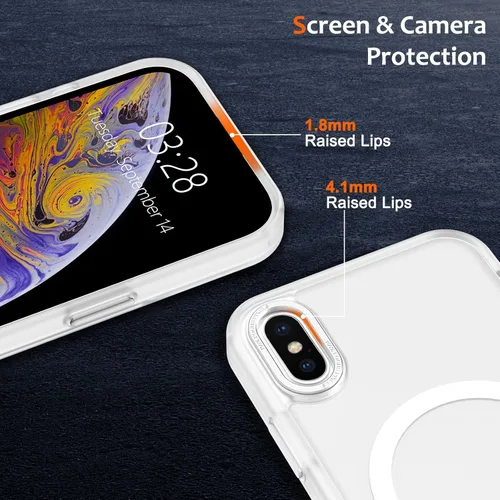Vista 758 de Anuck - Funda magnética para iPhone 11 compatible con MagSafe, carcasa trasera mate translúcida dura, borde de TPU, delgada, resistente a impactos