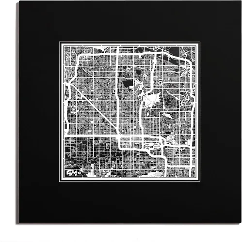 Vista 146 de O3 Design Studio San Diego, CA Paper Cut Map Matted Grey 20x20 in Paper Art